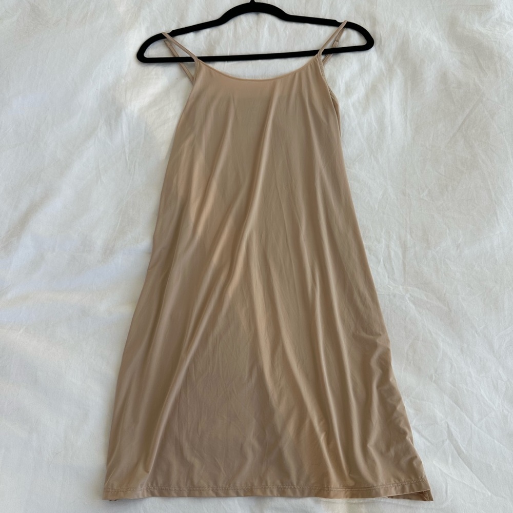 Nude color slip dress